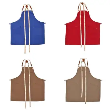 

Simple Unisex Adjustable Apron Cotton Waterproof Kitchen Chef Cook Pinafore For Kitchen Cooking Cleaning