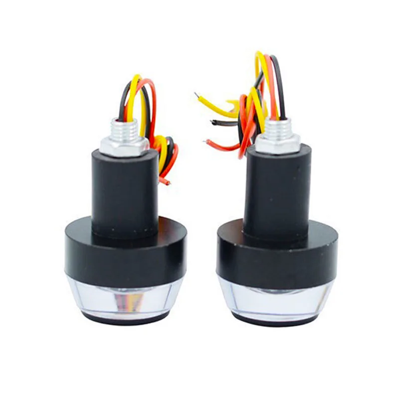 

New 2PCS LED 12V Motorcycle Handlebar Tail Lamp Turn Signal Universal Indicator Flasher Handlebar Flash Side Marker Lamp