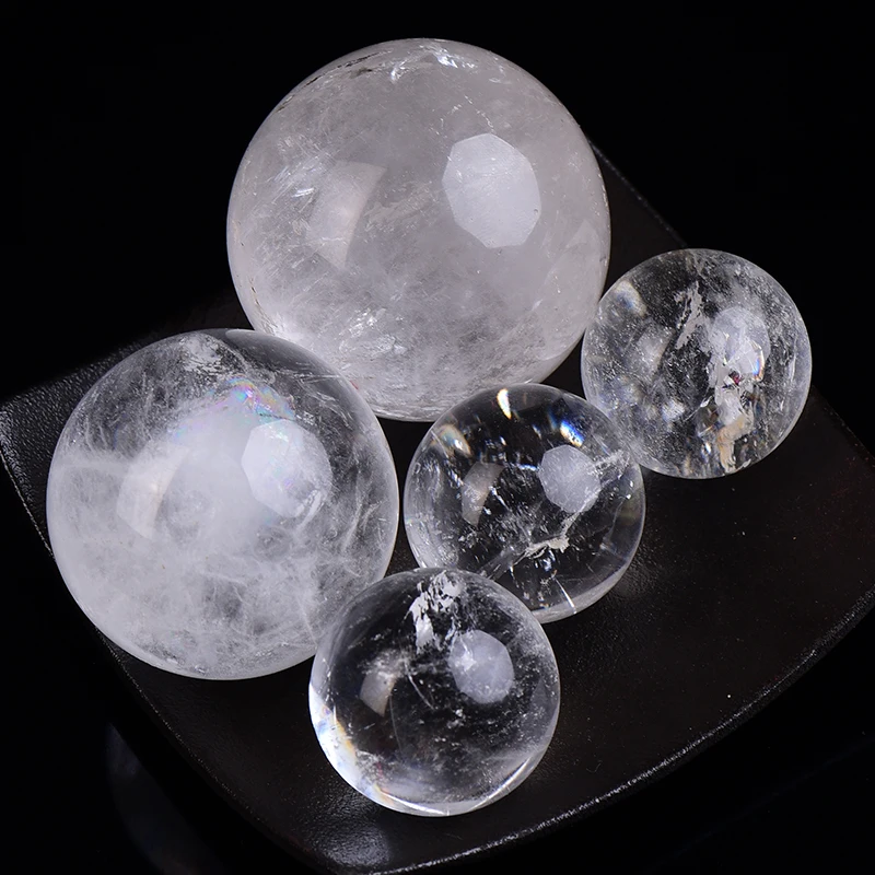 1PC Natural Rock Crystal Quartz Ball Polished Globe Massaging Ball Reiki Healing Stone Home Decoration Exquisite Souvenirs Gift 2