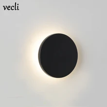 Светодиодный настенный светильник, открытый, водонепроницаемый, IP54, для крыльца, сада, настенный светильник, украшение для помещений, светильник для лестницы, Круглый/квадратный, алюминиевый AC90-260