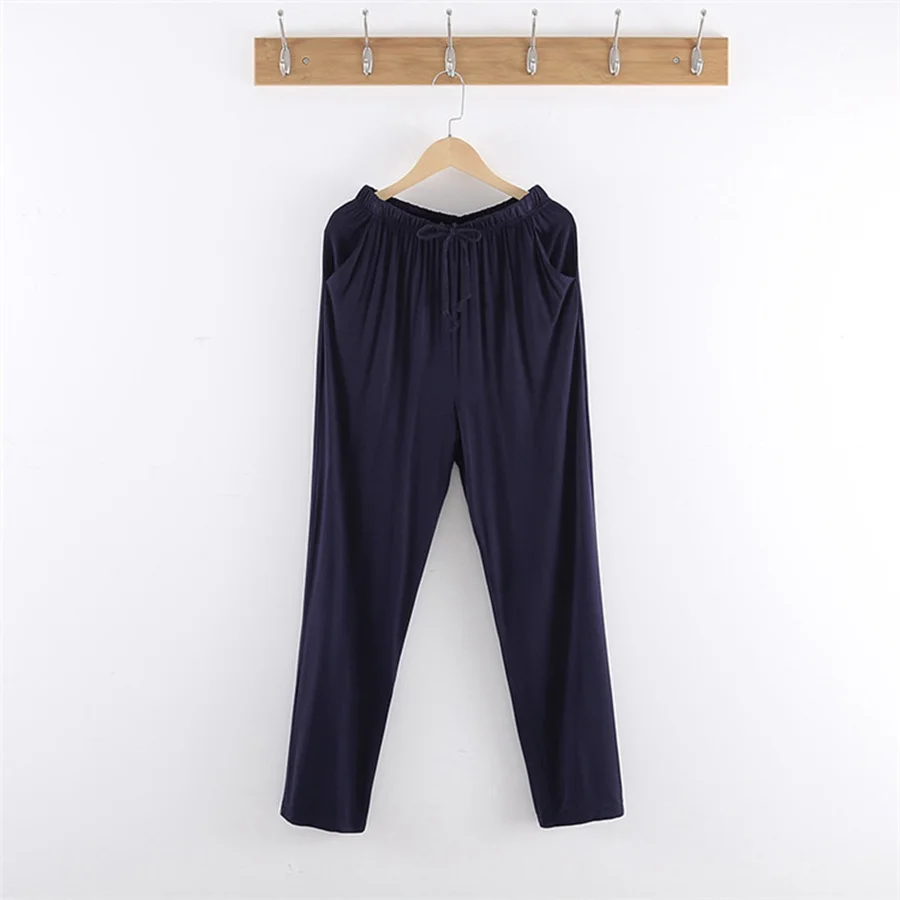 Size 8XL 150KG men's modal trousers thin spring and summer home pants Big Size men's home pants casual trousers pajama pants mens silk pajamas short set