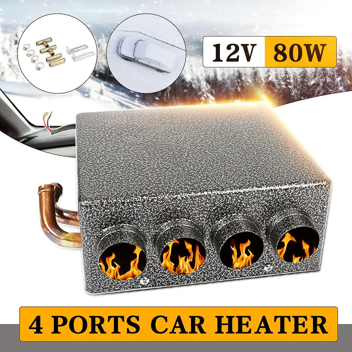 

12V Heating Fans Truck and Car Winter Auto Heater Warm Dryer Glass Defroster Window Heater Interior Accessories