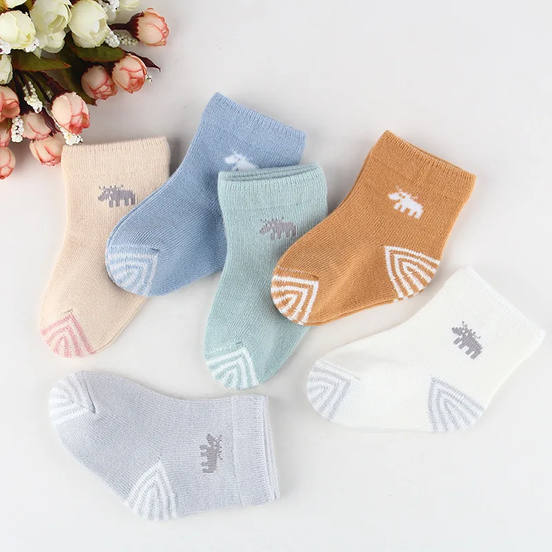Newborn Autumn and Winter Cotton Baby Socks Warm Socks for Baby Girl Boy Children Thick Warm Socks Baby Socks with Rubber Soles