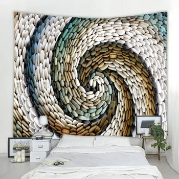

Rotating Pebbles Printed Tapestry Wall Hanging Large Size Wall Tapestry Cheap Hippie Boho Wall Tapestries Mandala Fabric