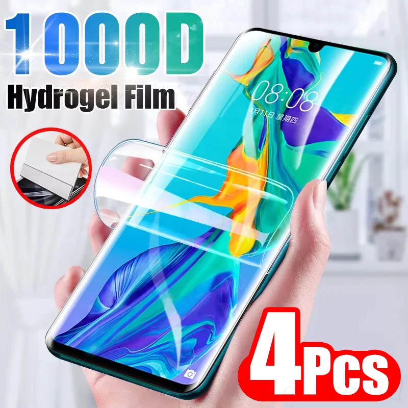 4 шт Защита экрана для Huawei P20 P30 P40 Lite Pro Полное покрытие Mate 30 40 20 P Smart 2019 Гидрогелевая