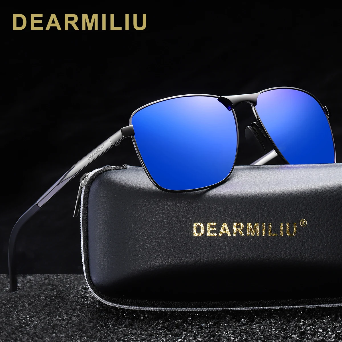 

DEARMILIU Brand Men's Vintage Square Sunglasses Polarized UV400 Lens Eyewear Accessories Male Sun Glasses For Men/Women V2462
