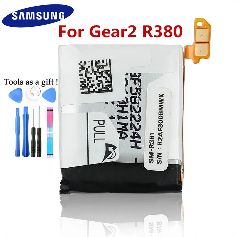Samsung Original SM-R380 Battery Gear 2 SM-R380 For Samsung Gear2 R380 SMR380 SM-R381 Genuine Replacement Battery 300mAh