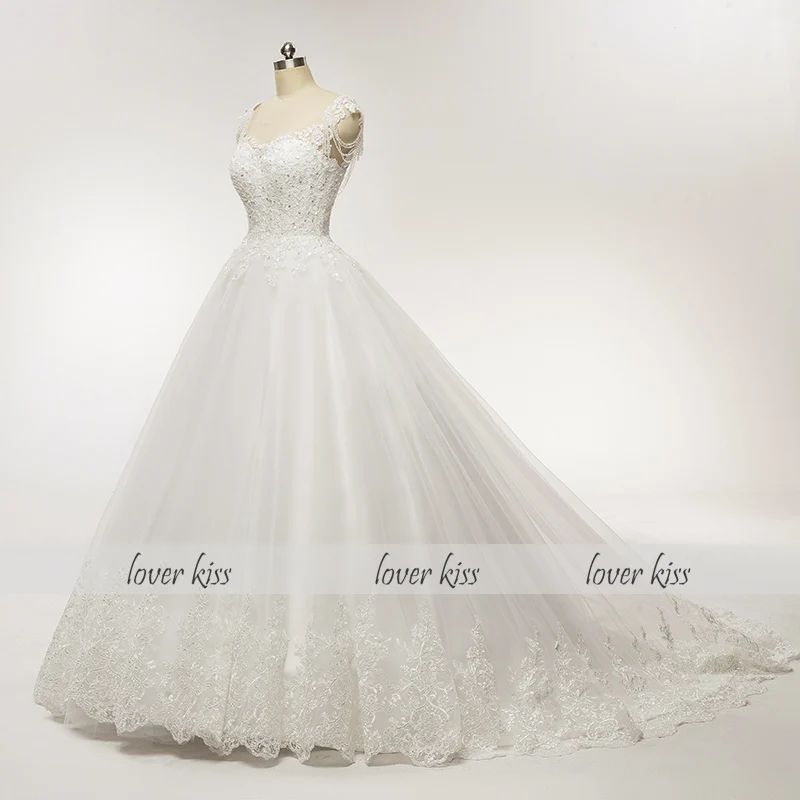 Lover Kiss Vestido De Noiva скромное кружевное свадебное платье с аппликацией, корсет с кристаллами и кисточками, летние свадебные платья, Халат