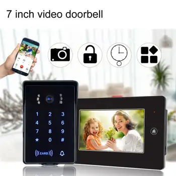 

7inch Wired Intercom Doorbell Kit FRID Password Video Door Phone App Remote Control Door Bell Home Security Accessories