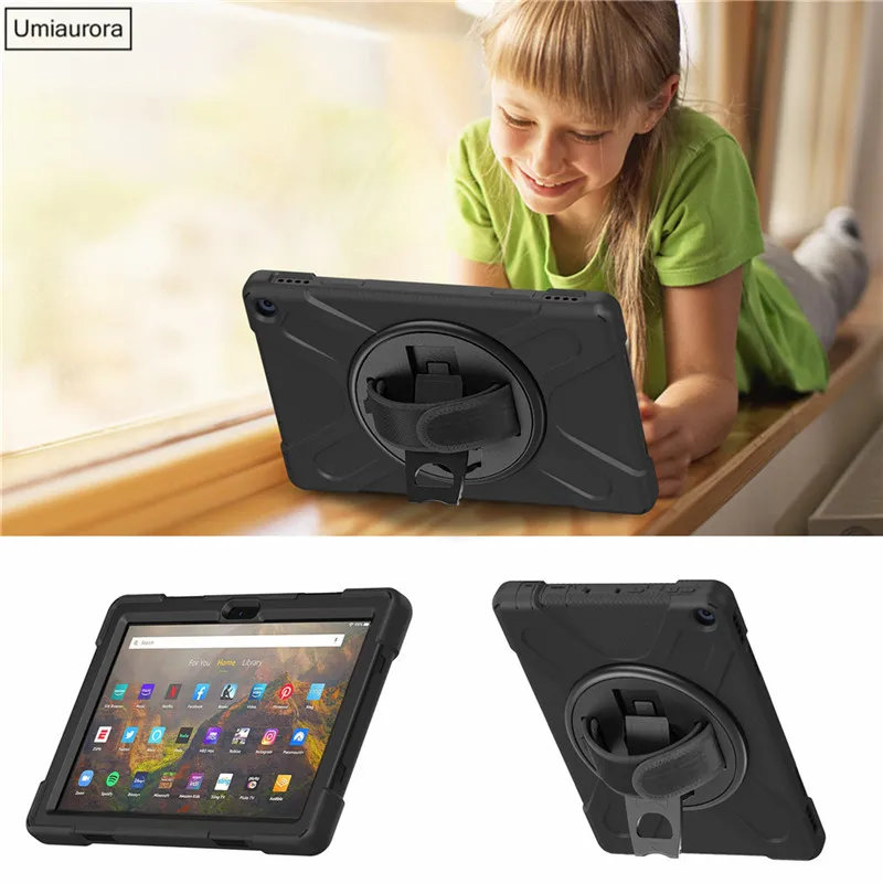 Tablet-Hülle für Kindle Fire 8 10 HD8 HD10 Plus 2020 2021, robuste, stoßfeste Silikonhülle für Kinder für HD 7 2017_voghion.com