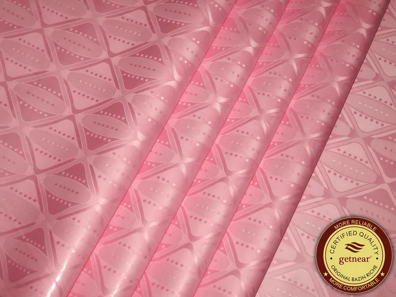 Высокое качество Базен Riche ткань похожая на Getzner морская парча мягкая хлопок 10 ярдов/шт Духи Австрийское качество - Цвет: Pink
