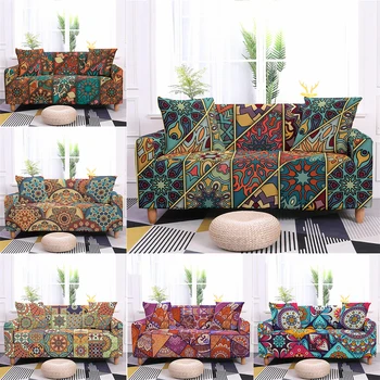 

Ethnic Mandala Puzzle Sofa Universal Slipcover Elastic Non-slip Sofa Couch Covers Home Decoration Sofa Protector 1/2/3/4 Seater