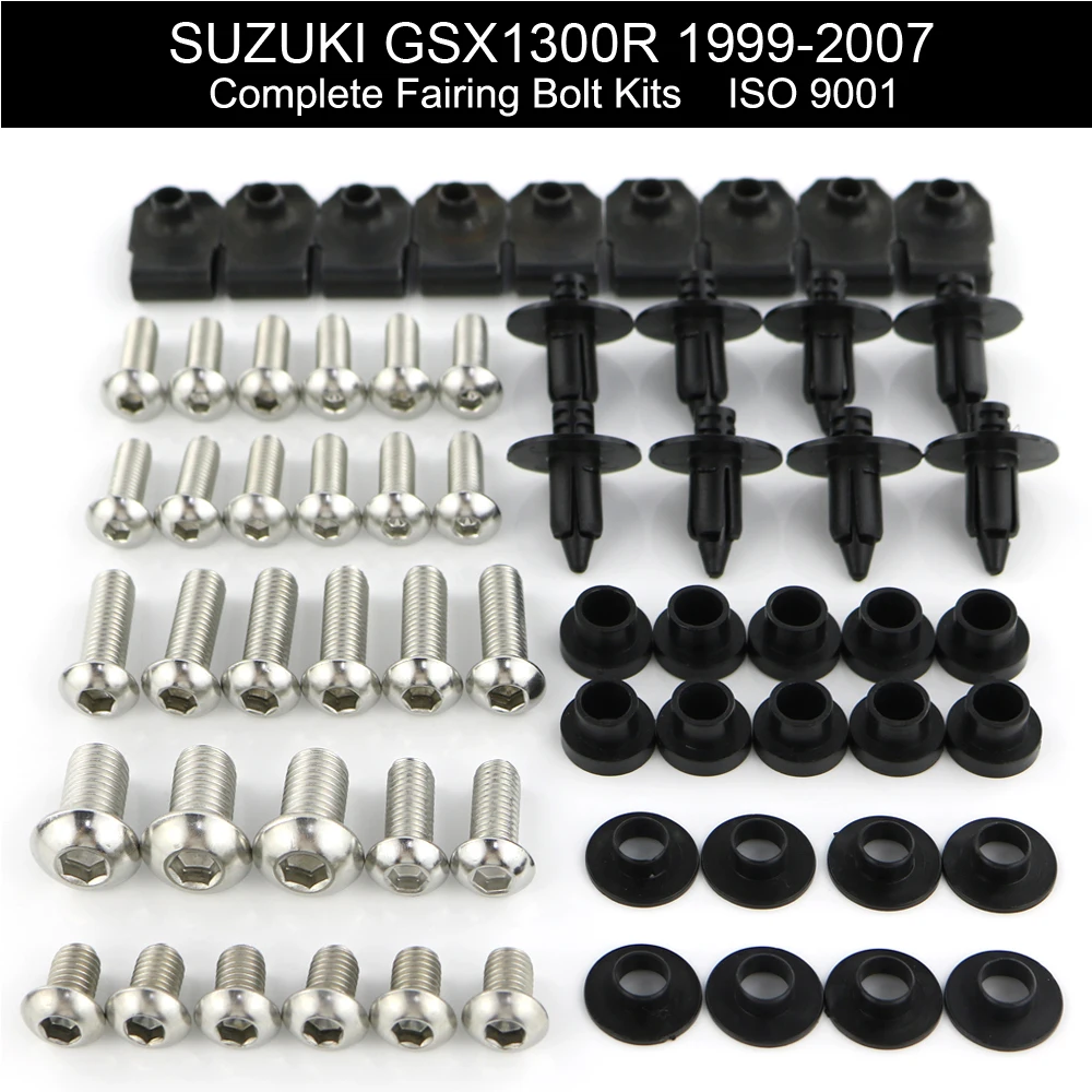 

For Suzuki GSX1300R Hayabusa 1999-2007 Motorbike Complete Full Fairing Bolts Kit Speed Nus Fairing Clips Screw Stainless Steel