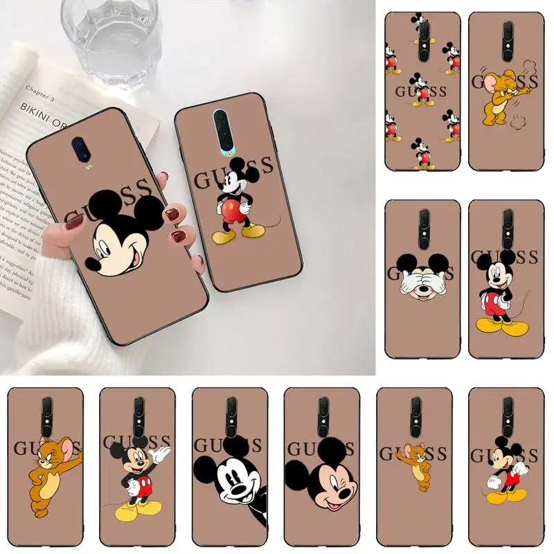 

HPCHCJHM guess what mouse Black TPU Soft Rubber Phone Cover For Oppo A5 A9 2020 Reno2 z Renoace 3pro Realme5Pro