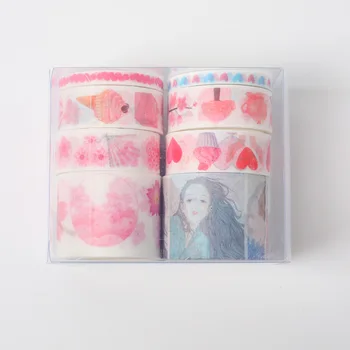 

8 Rolls /Set Spring Sakura Girls Masking Tape Set Album Scrapbooking Decor Washi Tape