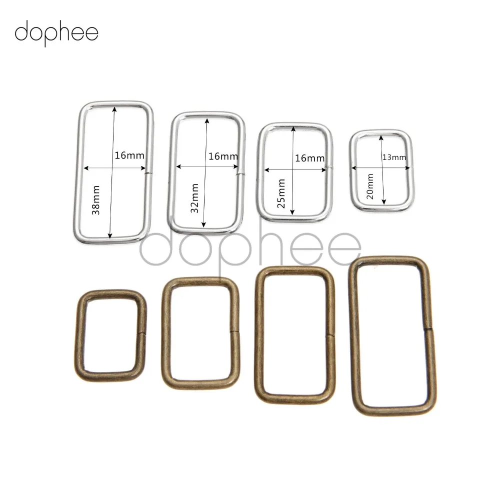 Dophee 20 шт. Металлические Регулируемые Прямоугольные пряжки для колец пояса одежды