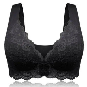 

Women's Comfort Bra Front Buckle Seamless Vest Lace Bra Beauty Back Large Size Underwear Adjustable Sports Breathable Lingerie
