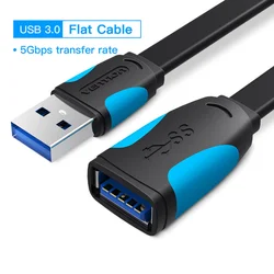 High - Speed USB Extension Cable - Male to Female Extender (Available in 0.5M to 3M Lengths) - 0.5m (Black 3.0 A13)