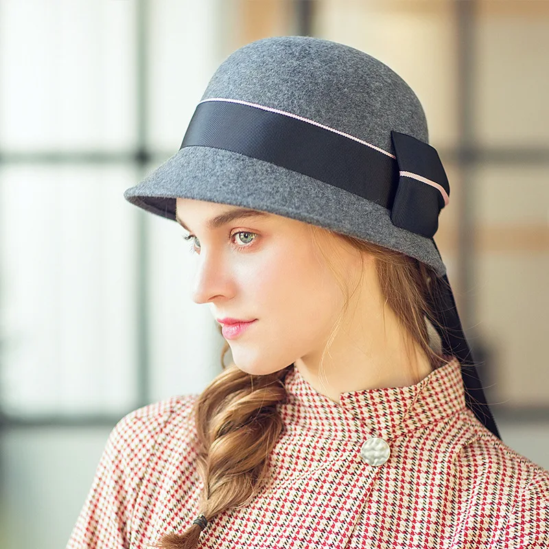 Высокое Качество Шерсть Fedoras Зима Новая мода Регулируемый чародей шапки Женская Повседневная Удобная верхняя шляпа вуалетки шапки