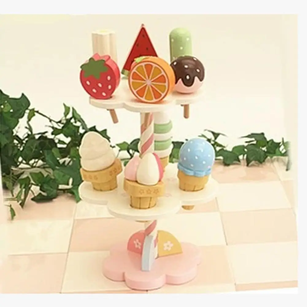 Beste Kuulee Baby Kids Playhouse Speelgoed Simulatie Keuken Houten Keukengerei Ijs Stand