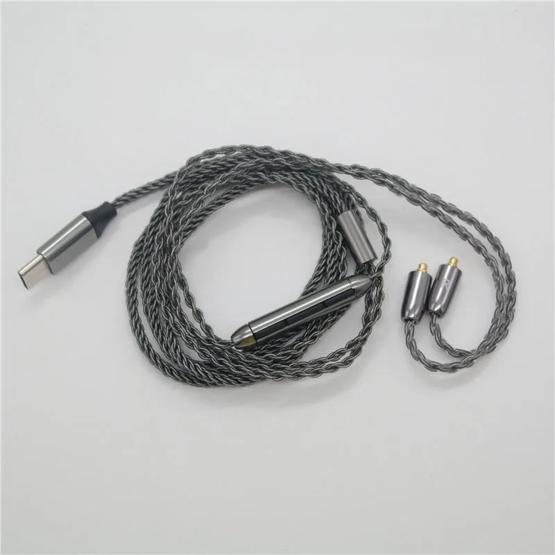 type C jack 3.5mm/ Type C OCC Silver Plated Audio Cable 8 Strand MMCX Headphone Cable with Microphone DIY HiFi Cable for SE425 UE900 - Цвет: type C jack
