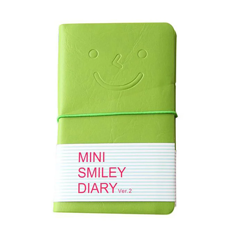 

Creative Candy Color Smile Leather Case Notebook Random Color Diary Notebook Kawaii Stationery Gift Office School Supplies
