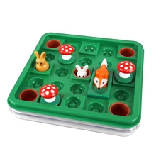 Jumpin rabbit smart game visual perception Portable Table Puzzle toy Memory Training Place the level to move the block through t