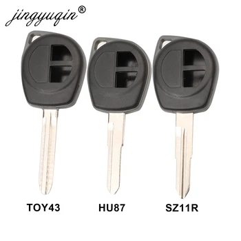 

jingyuqin 2 Button Uncut Remote Key Fob Key Case For Suzuki Ignis Alto SX4 Swift Vauxhall Agila