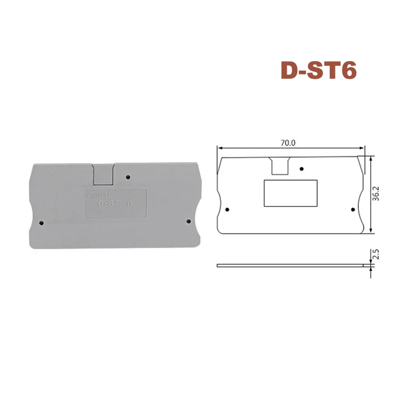 D-ST6 spring terminal baffle size