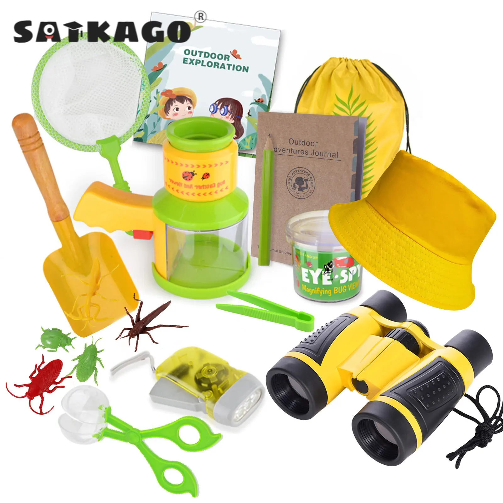 Kids Bug Catcher Kit 18PCS Outdoor Exploration Kit with Binoculars
