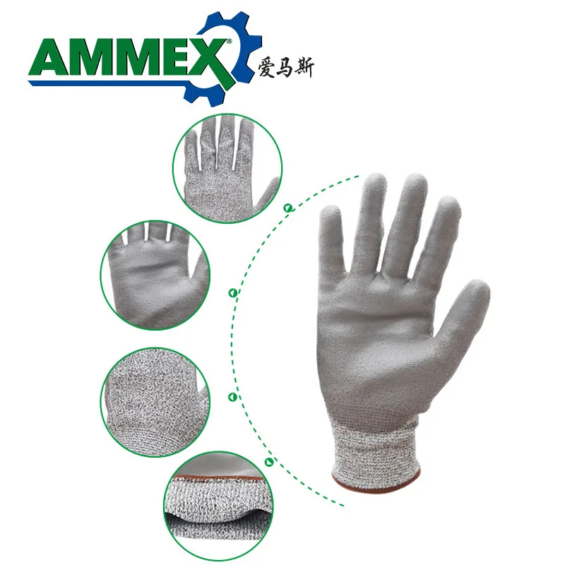 AMMEX анти-Резные Перчатки безопасные устойчивые к порезам ударопрочные для кухонного мясника с защитой от порезания рук Нескользящие