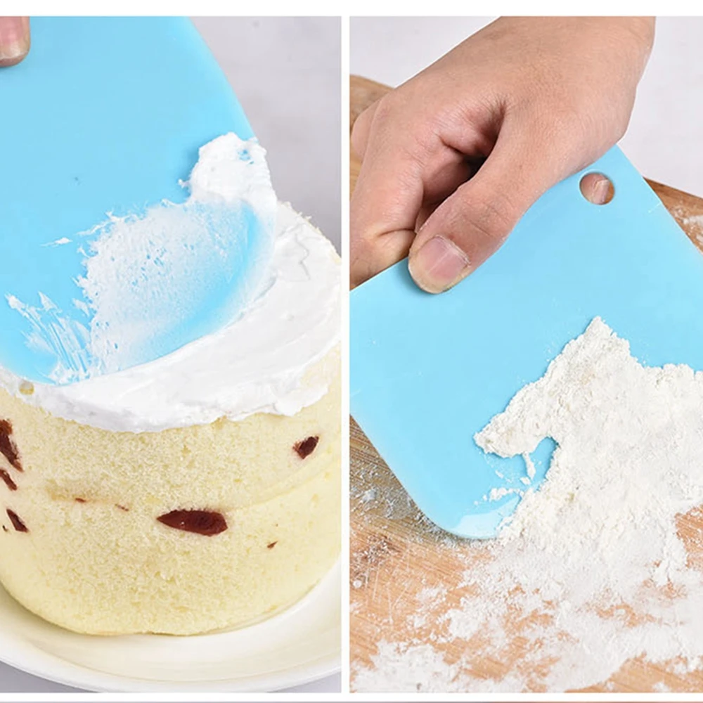 

3Pcs Baking Pastry Tools Plastic cookie cutter Dough Knife Cream Scraper Plain Smooth Jagged Cutters Cooking Kitchen Gadgets