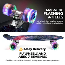 Скейтборд Jusenda Mini Cruiser, 22 дюйма, скейтборд, детский скутер, Лонгборд, Пенни борд, полный принт, банановый скейтборд