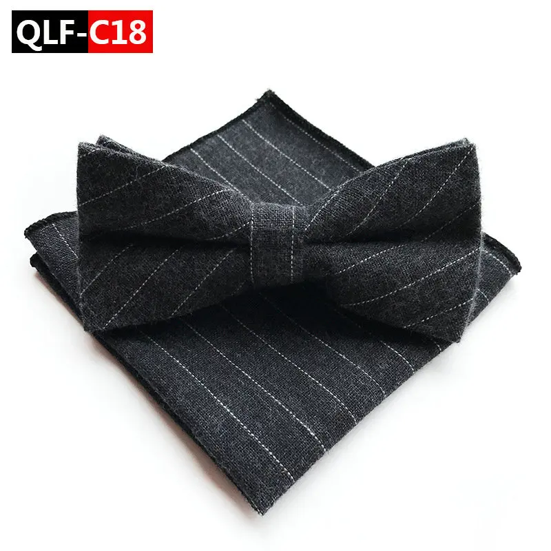 Ties Set Мужской Жаккардовый Полосатый Цветочный хлопковый галстук-бабочка винтажный Свадебный галстук-бабочка Карманный платок носовой платок - Цвет: Ties Set