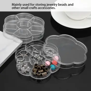 

2pcs Jewelry Beads Storage Box Transparent Plastic 7 Grid Jewelry Beads Craft Integrate Storage Box Case Organizer Holder b