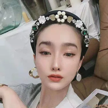 

Vintage White Metal Pearl Hair Bands Baroque Bridal Tiaras Wedding Jewelry For Women Royal Hair Accessory Pearl Bridal