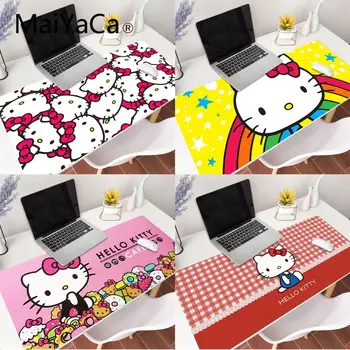 

MaiYaCa Girlfriend Gift Pad Pink Hello Kitty Cat laptop Gaming Mouse Pad Large Locking Edge 70x30cm 80x40cm Deak Mat for Cs Go