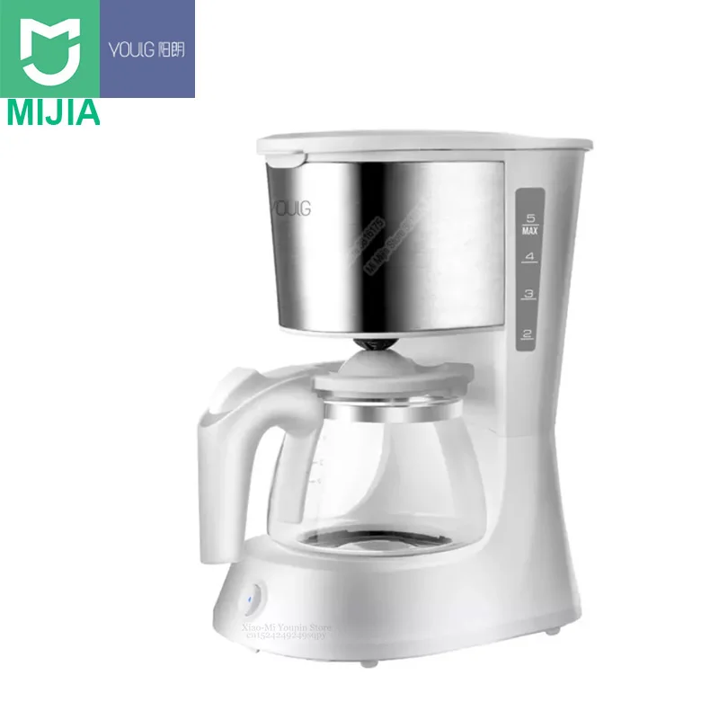 Xiaomi Mijia Youlg кофемашина 220 в эспрессо с 652 мл стеклянный чайник кофе порошковый фильтр антикапельная изоляция чайник