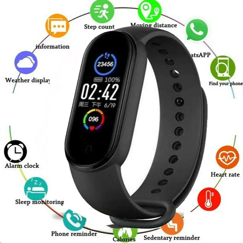 

Bluetooth Waterproof Color Screen Smart Watch Sport Workout Heart Rate Blood Pressure Fitness Tracker Bracelet Monitor Wristband