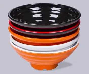 

Melamine Dinnerware Noodle Bowl Cone Ring Striae Bowl With Chain Restaurant A5 Melamine Bowls Tableware Soup Holder