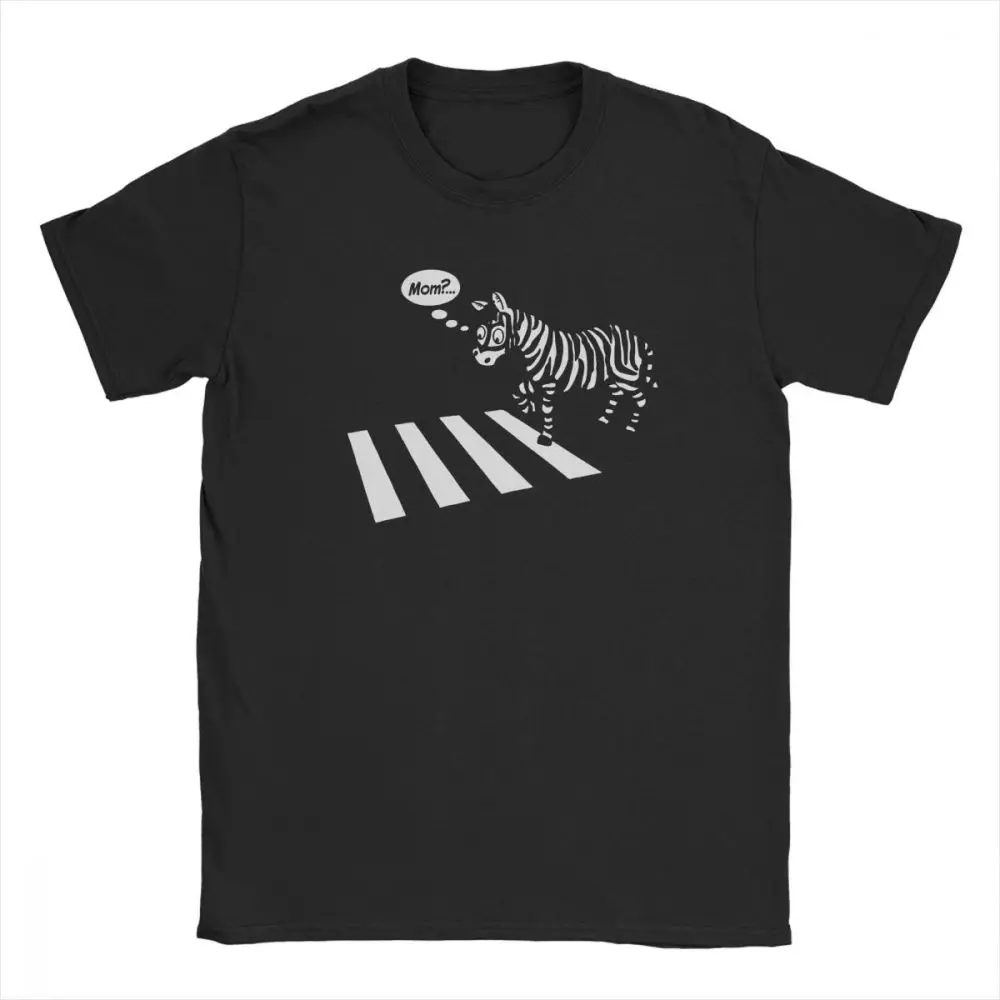 

Zebra Crossing Man's T Shirts Vintage Cotton Short Sleeves Tee Shirt Crew Neck T-Shirts Classic Fit Clothes