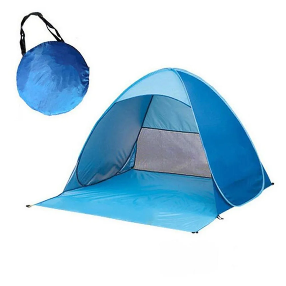 2 Person Beach Tent Ultralight Folding Automatic Open Tent Family Tourist Fish Camping Anti-Uv-Green