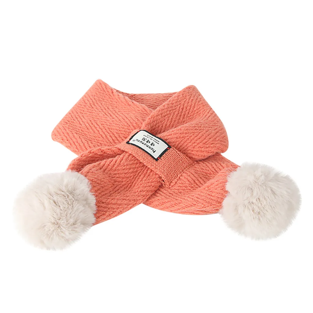 На весну и зиму, новая мода, комплект с рисунком, цветная маркировка крест свите Утепленная одежда ветрозащитные капри для девочек с шарфом зимний детский шарф# N4 - Цвет: Оранжевый