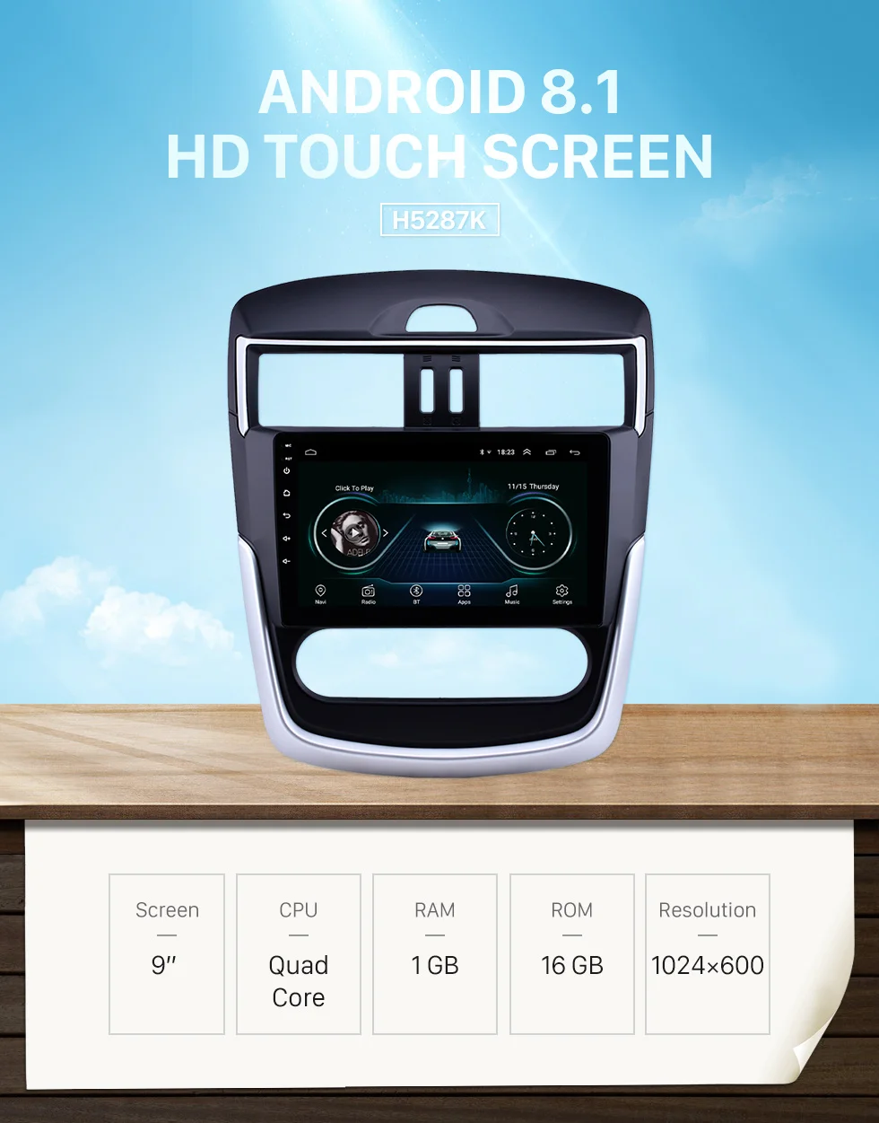 Flash Deal Harfey Android8.1 Stereo Navi 9" Car Radio for Nissan Tiida 2016 2017 2018 Bluetooth WIFI HD GPS support Carplay DVR Rear camera 0