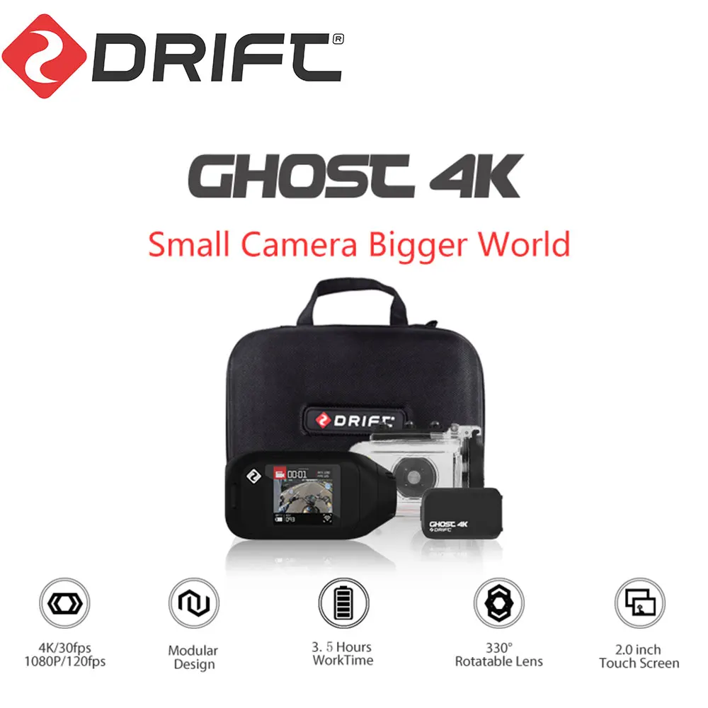 

Drift Ghost 4K Motorcycle Version Action Camera Ambarella Sports Mini Camera ARM 12MP CMOS EIS Rotary Lens WiFi Live Streaming