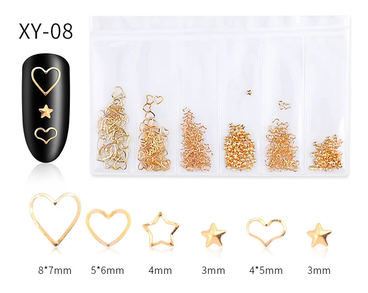 PinPai brand 3d metal nail art decoration 10 kinds gold nail jewelry decoration