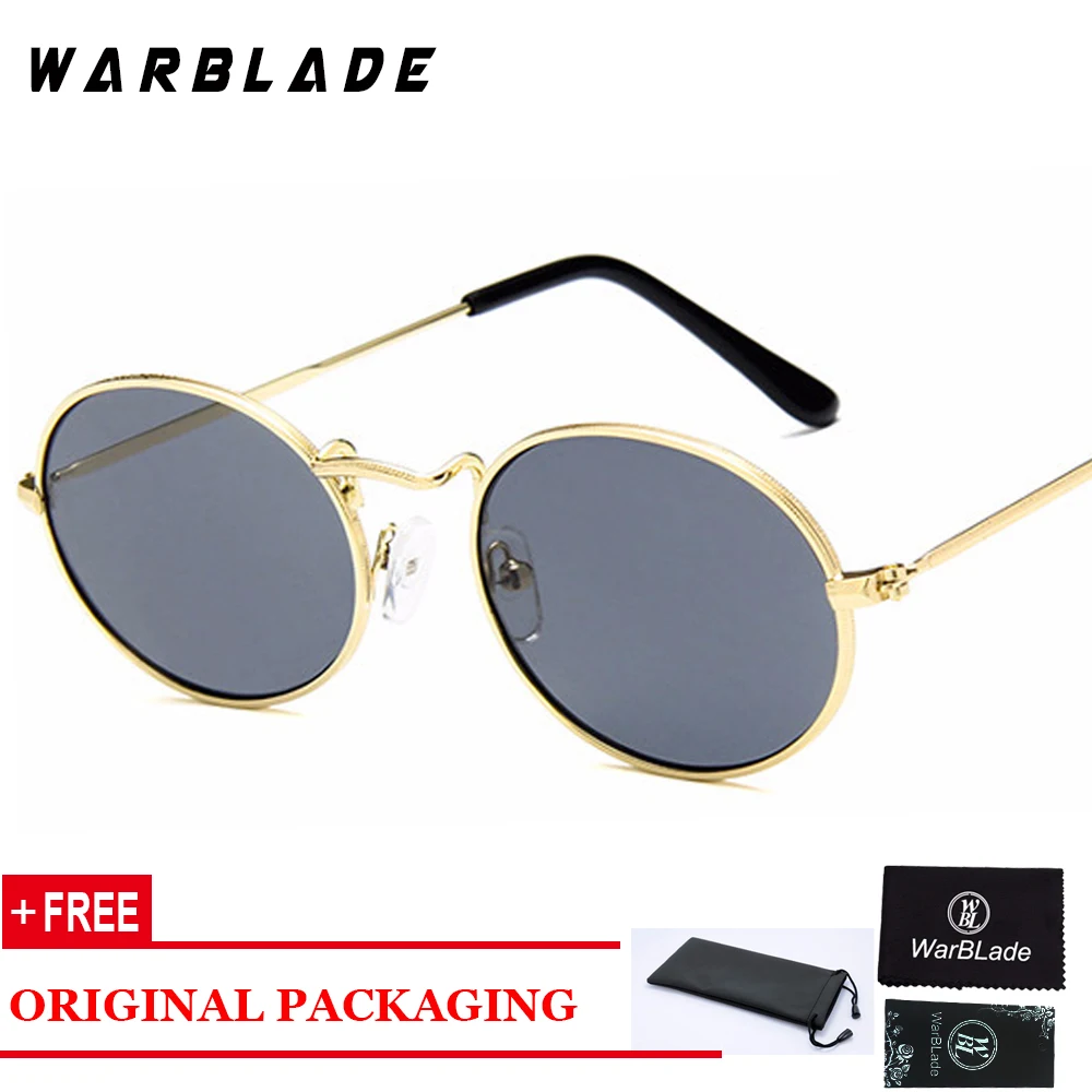 WarBLade Cool Brand Designer Sunglasses Women Round Leopard Gradient Lens Big Circle Clear Glasses Eyewear Rimless - Цвет линз: gold grey
