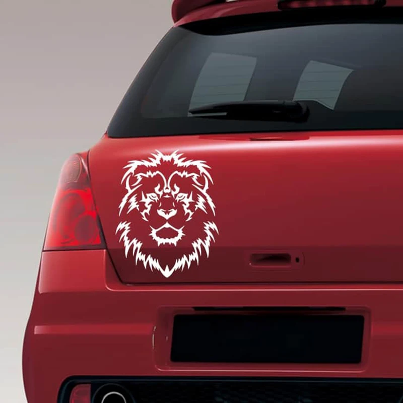 Animal Decals Lion King Car Sticker Art Car Rear Window Bumper Decor Pattern Decals White Black