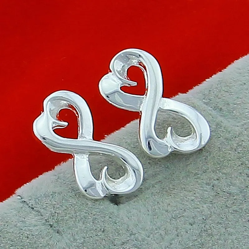 Love Heart Stud Earrings for Women Girl Fashion Jewelry Party Gifts