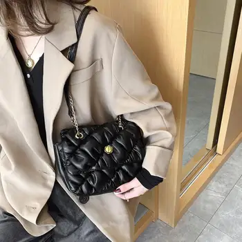 

Quilted Leather Women Shoulder Messenger Bag Bolsas Mujer Solid Color Crossbody Quilted Lattice Pattern Messenger Satchel Bags